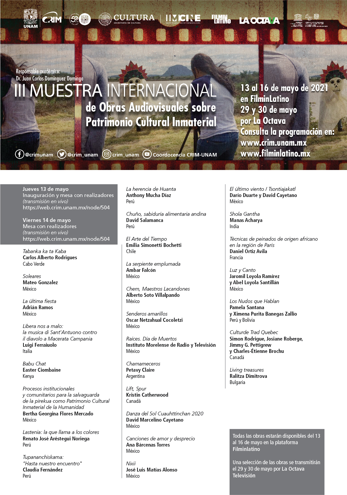 Muestra internacional de Obras Audiovisuales sobre Patrimonio Cultural Inmaterial