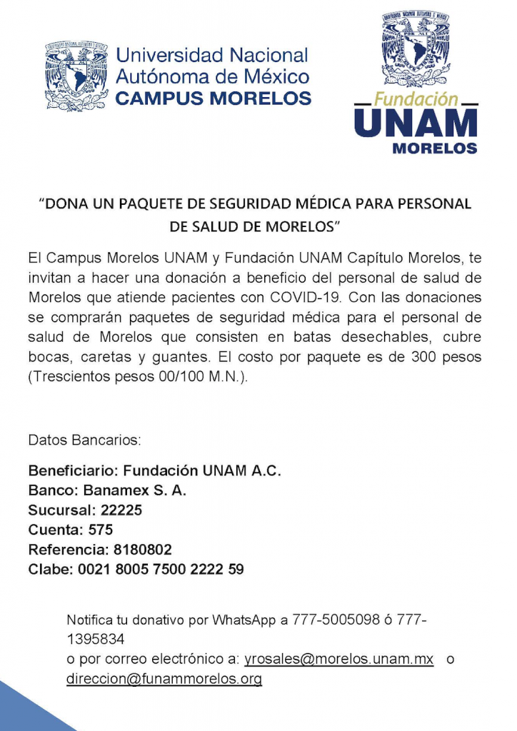 Programa de apoyo para personal de salud en Morelos, COVID-19 